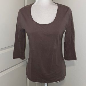 Used Merona brown wash colored stretch tee size medium